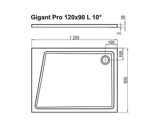 Купить Душевой поддон из искусственного камня Ravak 10° Gigant Pro 120x90 XA05G70101L Белый в магазине сантехники Santeh-Crystal.ru