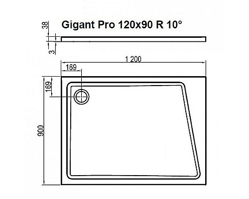 Приобрести Душевой поддон из искусственного камня Ravak 10° Gigant Pro 120x90 XA05G70101P Белый в магазине сантехники Santeh-Crystal.ru