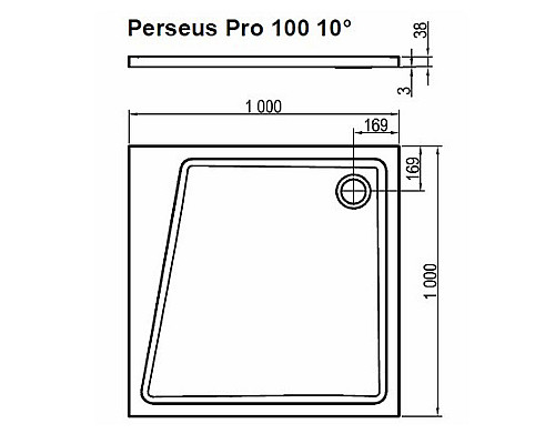 Приобрести Душевой поддон из искусственного камня Ravak 10° Perseus Pro 100x100 XA05AA01010 Белый в магазине сантехники Santeh-Crystal.ru