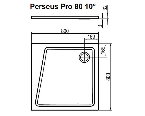 Заказать Душевой поддон из искусственного камня Ravak 10° Perseus Pro 80x80 XA054401010 Белый в магазине сантехники Santeh-Crystal.ru