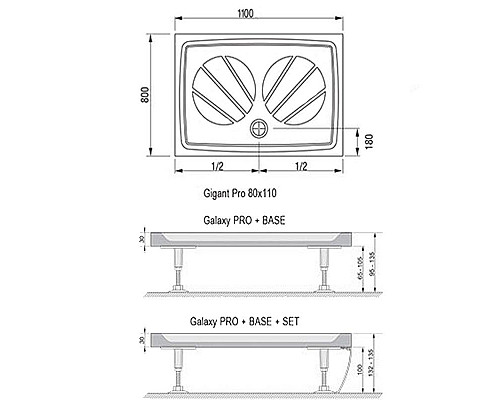 Заказать Душевой поддон из искусственного камня Ravak Gigant Pro 110x80 XA03D401010 Белый в магазине сантехники Santeh-Crystal.ru
