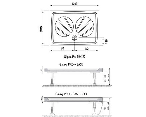 Купить Душевой поддон из искусственного камня Ravak Gigant Pro 120x90 XA03G701010 Белый в магазине сантехники Santeh-Crystal.ru