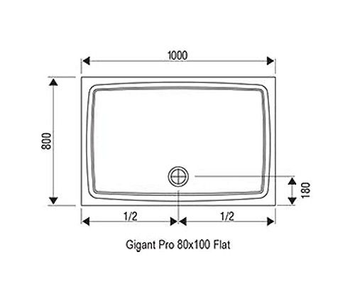 Купить Душевой поддон из искусственного камня Ravak Gigant Pro 100x80 Flat XA03A411010 Белый в магазине сантехники Santeh-Crystal.ru