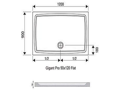Приобрести Душевой поддон из искусственного камня Ravak Gigant Pro 120x90 Flat XA03G711010 Белый в магазине сантехники Santeh-Crystal.ru