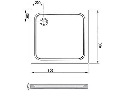 Приобрести Душевой поддон из искусственного камня Ravak Perseus Pro Chrome 80х80 XA044401010 Белый в магазине сантехники Santeh-Crystal.ru