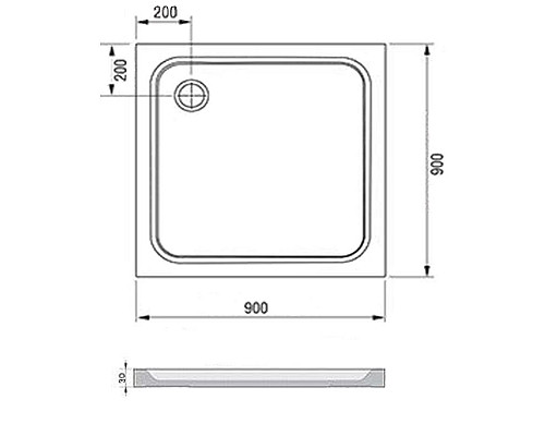 Заказать Душевой поддон из искусственного камня Ravak Perseus Pro Chrome 90х90 XA047701010 Белый в магазине сантехники Santeh-Crystal.ru
