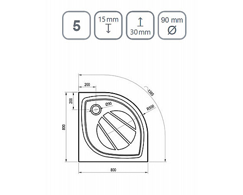 Приобрести Душевой поддон из искусственного камня Ravak Elipso Pro 80х80 XA234401010WM Белый матовый в магазине сантехники Santeh-Crystal.ru