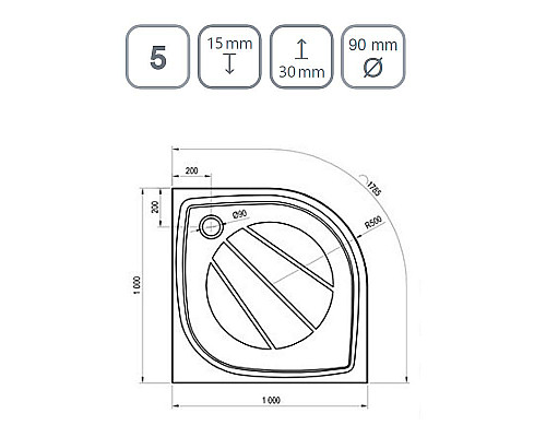 Заказать Душевой поддон из искусственного камня Ravak Elipso Pro 100х100 XA23AA01010WM Белый матовый в магазине сантехники Santeh-Crystal.ru