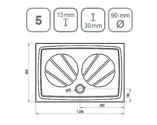 Заказать Душевой поддон из искусственного камня Ravak Gigant Pro 120x80 XA03G401010WM Белый матовый в магазине сантехники Santeh-Crystal.ru