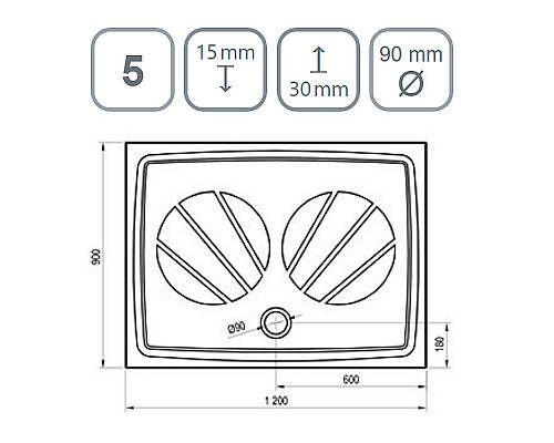 Приобрести Душевой поддон из искусственного камня Ravak Gigant Pro 120x90 XA03G701010WM Белый матовый в магазине сантехники Santeh-Crystal.ru