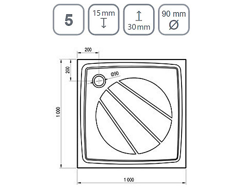 Купить Душевой поддон из искусственного камня Ravak Perseus Pro 100x100 XA03AA01010WM Белый матовый в магазине сантехники Santeh-Crystal.ru
