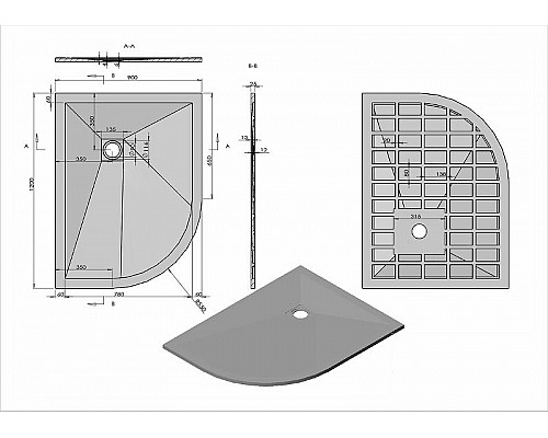 Santeh-Crystal.ru: Душевой поддон из искусственного камня Vincea 120x90 R VST-4SQ9012W-R+Vsph-D132 Белый матовый Купить Душевой поддон из искусственного камня Vincea 120x90 R VST-4SQ9012W-R+Vsph-D132 Белый матовый в магазине сантехники Santeh-Crystal.ru