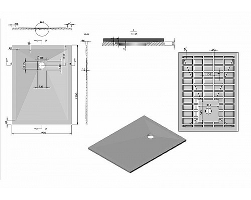 Santeh-Crystal.ru: Душевой поддон из искусственного камня Vincea 120x90 VST-4SR9012A+Vsph-D132 Антрацит Приобрести Душевой поддон из искусственного камня Vincea 120x90 VST-4SR9012A+Vsph-D132 Антрацит в магазине сантехники Santeh-Crystal.ru