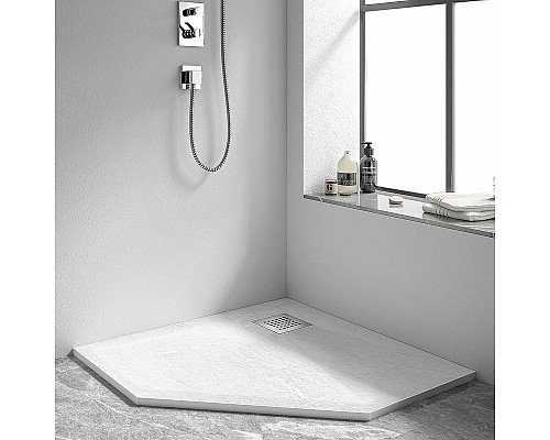 Приобрести Душевой поддон из искусственного камня Vincea 100x100 VST-4SP1010W Белый матовый в магазине сантехники Santeh-Crystal.ru