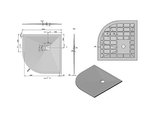 Приобрести Душевой поддон из искусственного камня Vincea 100x100 VST-4SQ1010A Антрацит в магазине сантехники Santeh-Crystal.ru