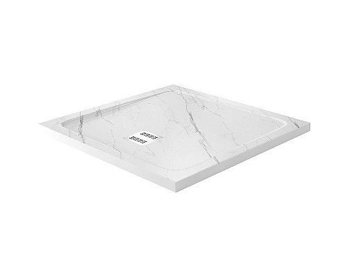 Приобрести Душевой поддон из искусственного камня WasserKRAFT Rhin 90x90 44T03 Белый матовый в магазине сантехники Santeh-Crystal.ru