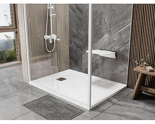 Купить Душевой поддон из искусственного камня WasserKRAFT Rhin 120x100 44T10 Белый матовый в магазине сантехники Santeh-Crystal.ru