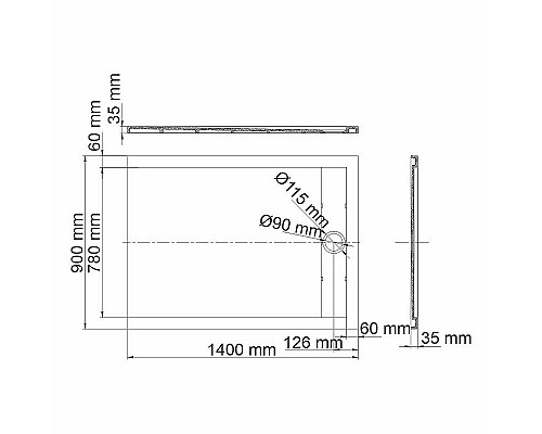 Заказать Душевой поддон из искусственного камня WasserKRAFT Rhin 140x90 44T36 Белый матовый в магазине сантехники Santeh-Crystal.ru