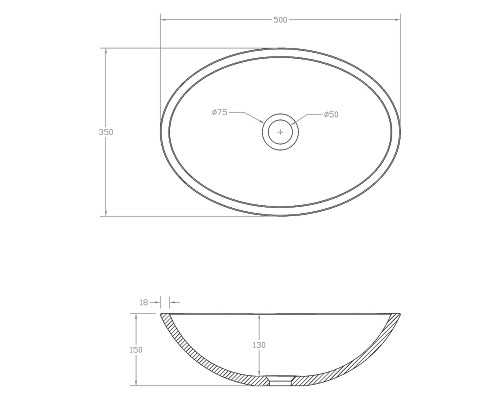 Раковина-чаша Abber Karbon 50 AK2042 Черная
