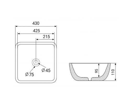 Приобрести Раковина-чаша Abber Rechteck 43 AC2205GG Золото в магазине сантехники Santeh-Crystal.ru