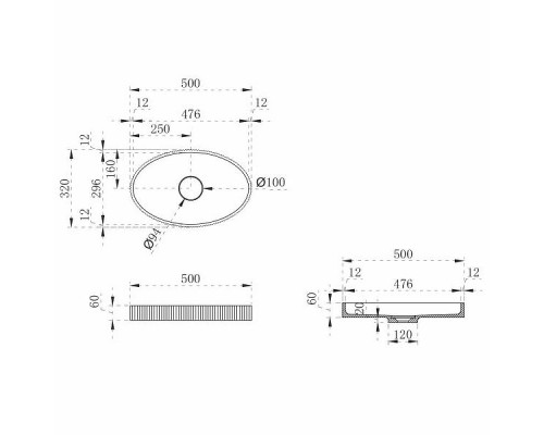 Приобрести Раковина-чаша Abber Stein 50 AS2603 Белая в магазине сантехники Santeh-Crystal.ru