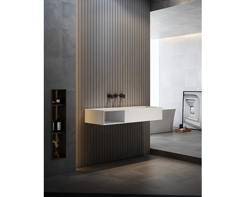 Раковина Abber Stein 100 L AS2640-1.0 L Белая матовая