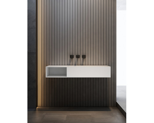 Раковина Abber Stein 120 L AS2640-1.2 L Белая матовая