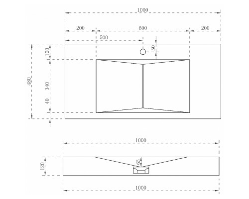 Раковина Abber Stein 100 AS2641 Белая матовая