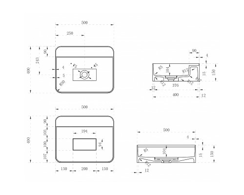 Раковина Abber Stein 50 AS2626 Белая матовая
