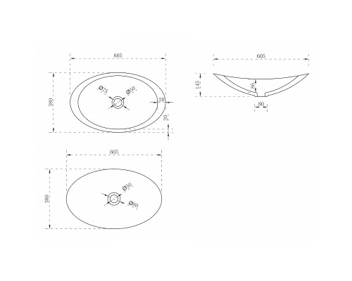 Раковина-чаша Abber Stein 60 AS2606 Белая матовая
