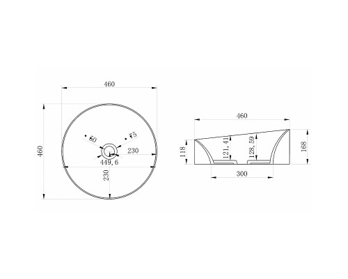 Раковина-чаша Abber Stein 46 AS2607 Белая матовая