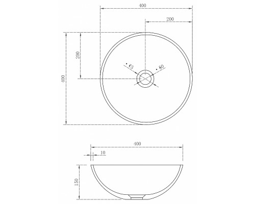 Раковина-чаша Abber Stein 40 AS2608 Белая матовая