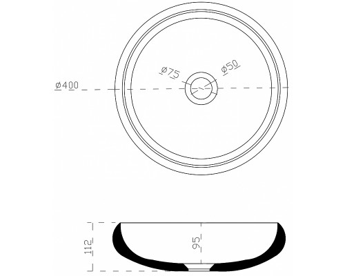 Раковина-чаша Abber Stein 40 AS2613 Белая матовая