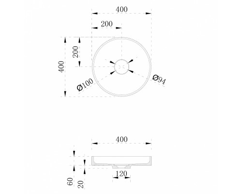 Раковина-чаша Abber Stein 40 AS2604 Белая матовая