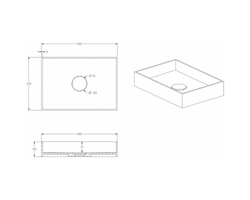 Раковина-чаша Abber Stein 50 AS2621 Белая матовая