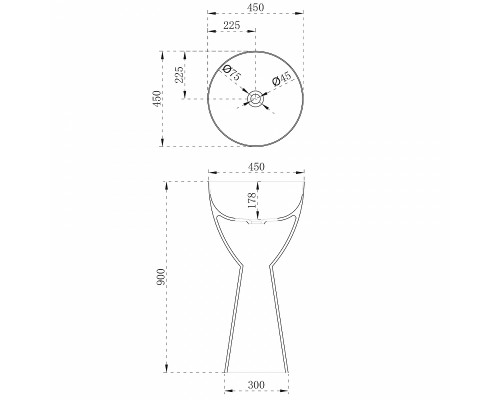 Раковина Abber Stein 45 AS2507 Белая матовая