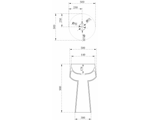 Раковина Abber Stein 50 AS2508 Белая матовая