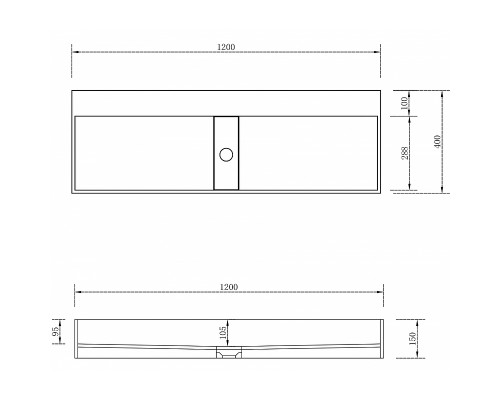 Раковина Abber Stein 120 AS2642 Белая матовая