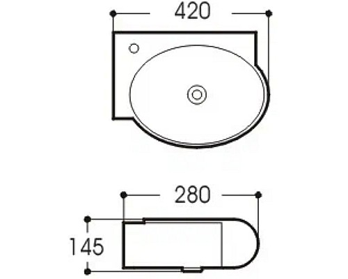 Купить Раковина Aquatek 42 L AQ5303-00 Белая в магазине сантехники Santeh-Crystal.ru