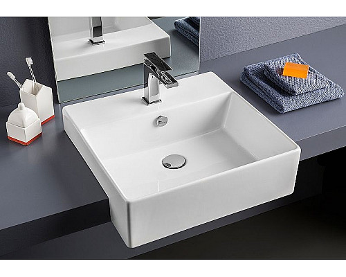 Купить Раковина Artceram Quadro 50 QUL004 01 00 Белая в магазине сантехники Santeh-Crystal.ru