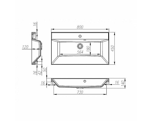 Приобрести Раковина BelBagno 80 BB800/450-LV-MR-AST Белая в магазине сантехники Santeh-Crystal.ru