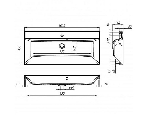 Купить Раковина BelBagno BB1000/450-LV-MR-AST Белая в магазине сантехники Santeh-Crystal.ru