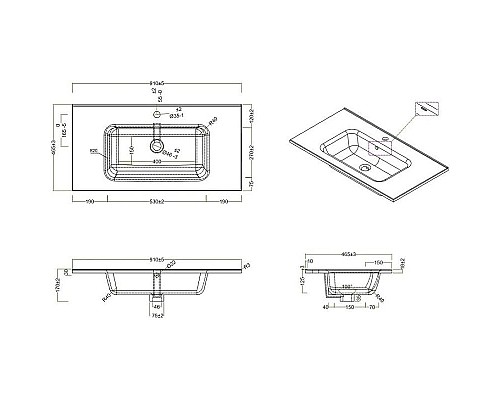 Купить Раковина BelBagno BB900ETL Белая в магазине сантехники Santeh-Crystal.ru