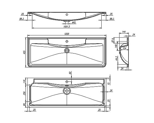 Заказать Раковина BelBagno 120 BB1200/455-LV-MR-ALR Белая в магазине сантехники Santeh-Crystal.ru