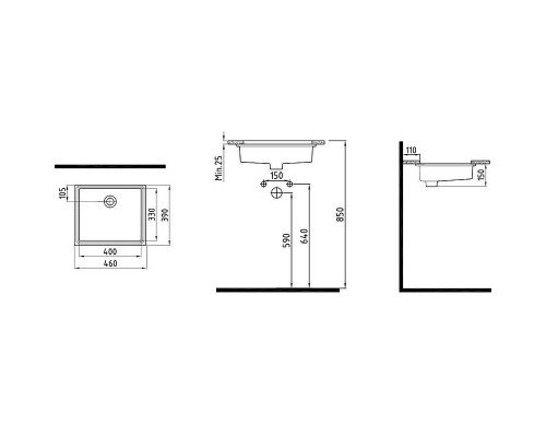 Приобрести Раковина Bien Infinitum 46 INLA04001FD0W5000 Белая в магазине сантехники Santeh-Crystal.ru