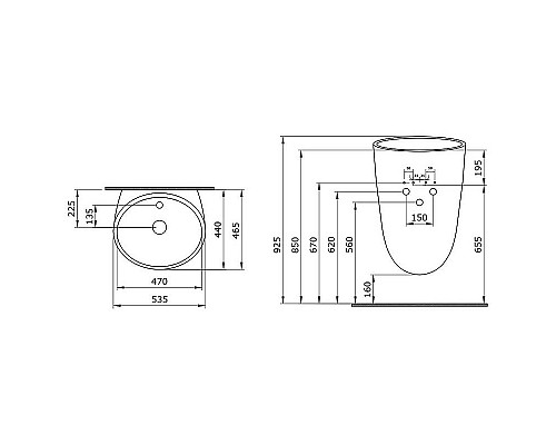 Приобрести Раковина Bocchi Venezia 53 1083-005-0126 Черная глянцевая в магазине сантехники Santeh-Crystal.ru