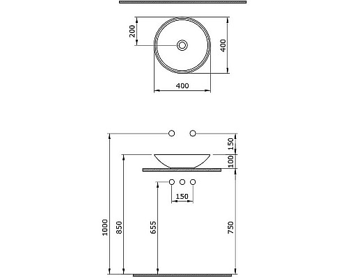Приобрести Раковина-чаша Bocchi Venezia 40 1120-004-0125 Черная матовая в магазине сантехники Santeh-Crystal.ru