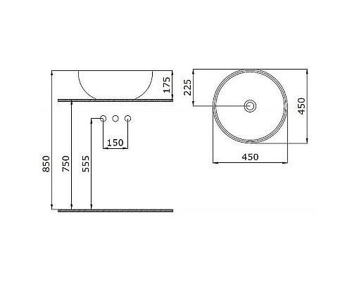 Приобрести Раковина-чаша Bocchi Venezia 45 1119-005-0125 Черная глянцевая в магазине сантехники Santeh-Crystal.ru