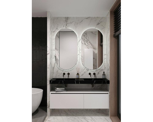 Раковина подвесная Boheme Armadi Art Flat 140 859-140-NM двойная цвет Черный мрамор