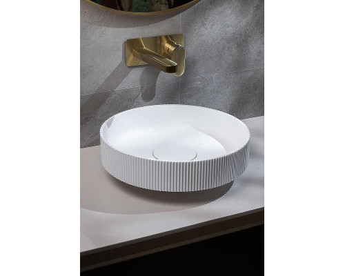 Раковина накладная Boheme Corian 40 801-R-MW Белая матовая